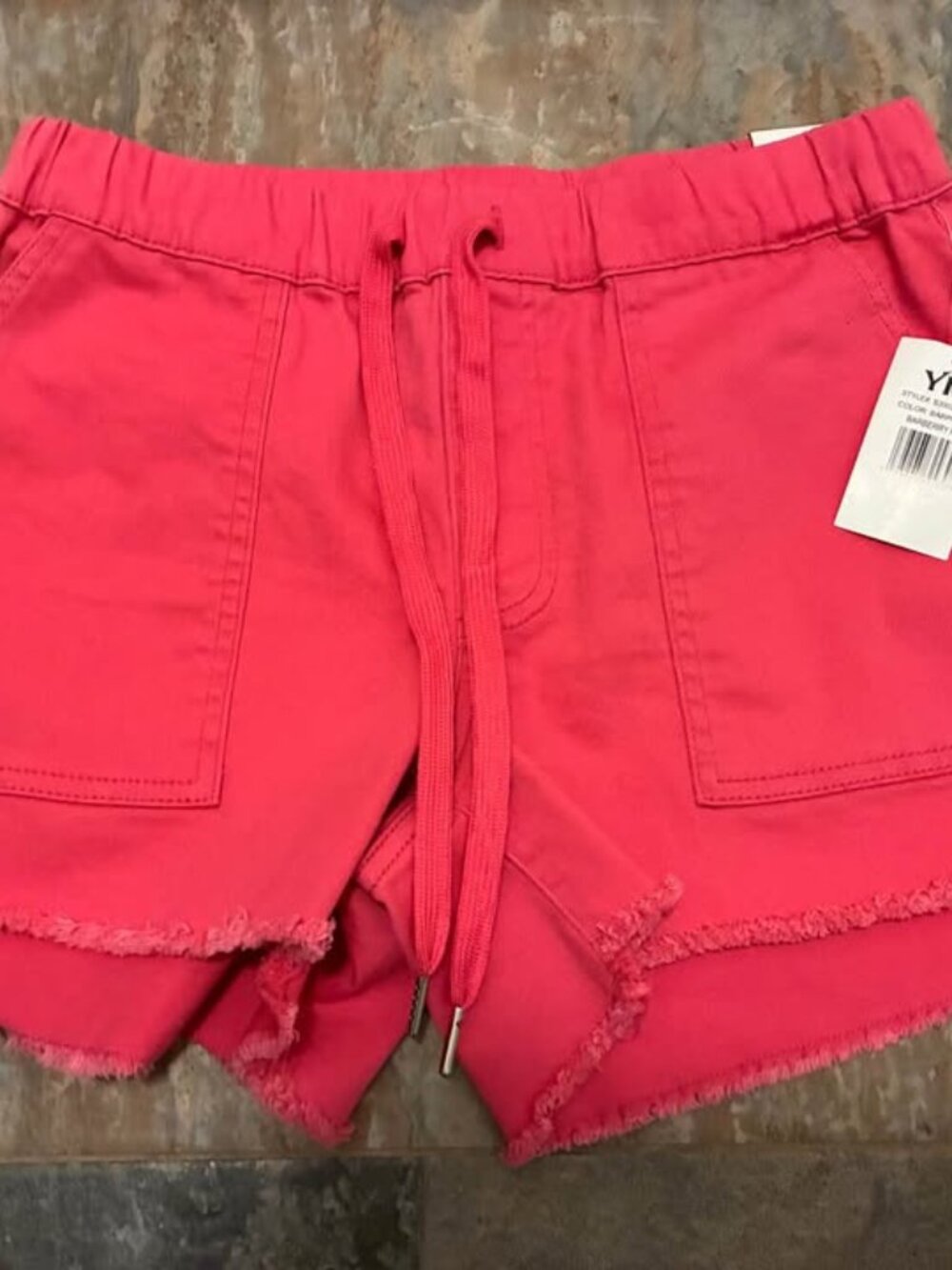 New YMI Barberry Pink Jogger Shorts Size Small